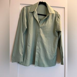 Green button up blouse